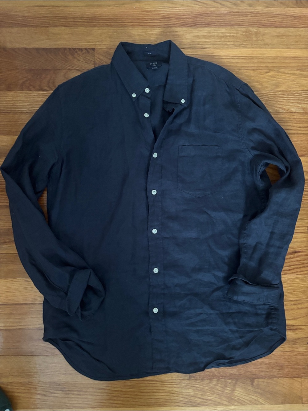 J. Crew Navy Linen Button-Down Shirt